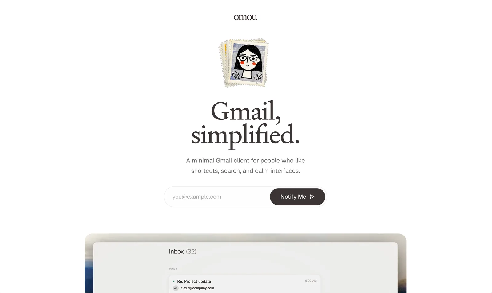 omou.app landing page preview